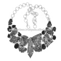 Тектиты И Черный Оникс 925 Стерлингового Серебра Ожерелье Ювелирные Изделия
